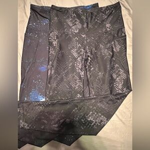 Old Navy Active Elevate Leggings, snake print and galaxy print, size medium